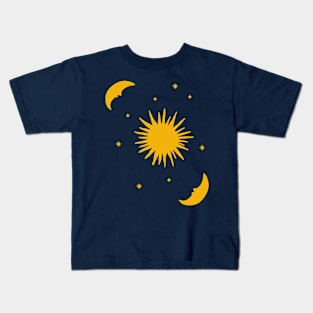 Sun moon and stars pattern Kids T-Shirt